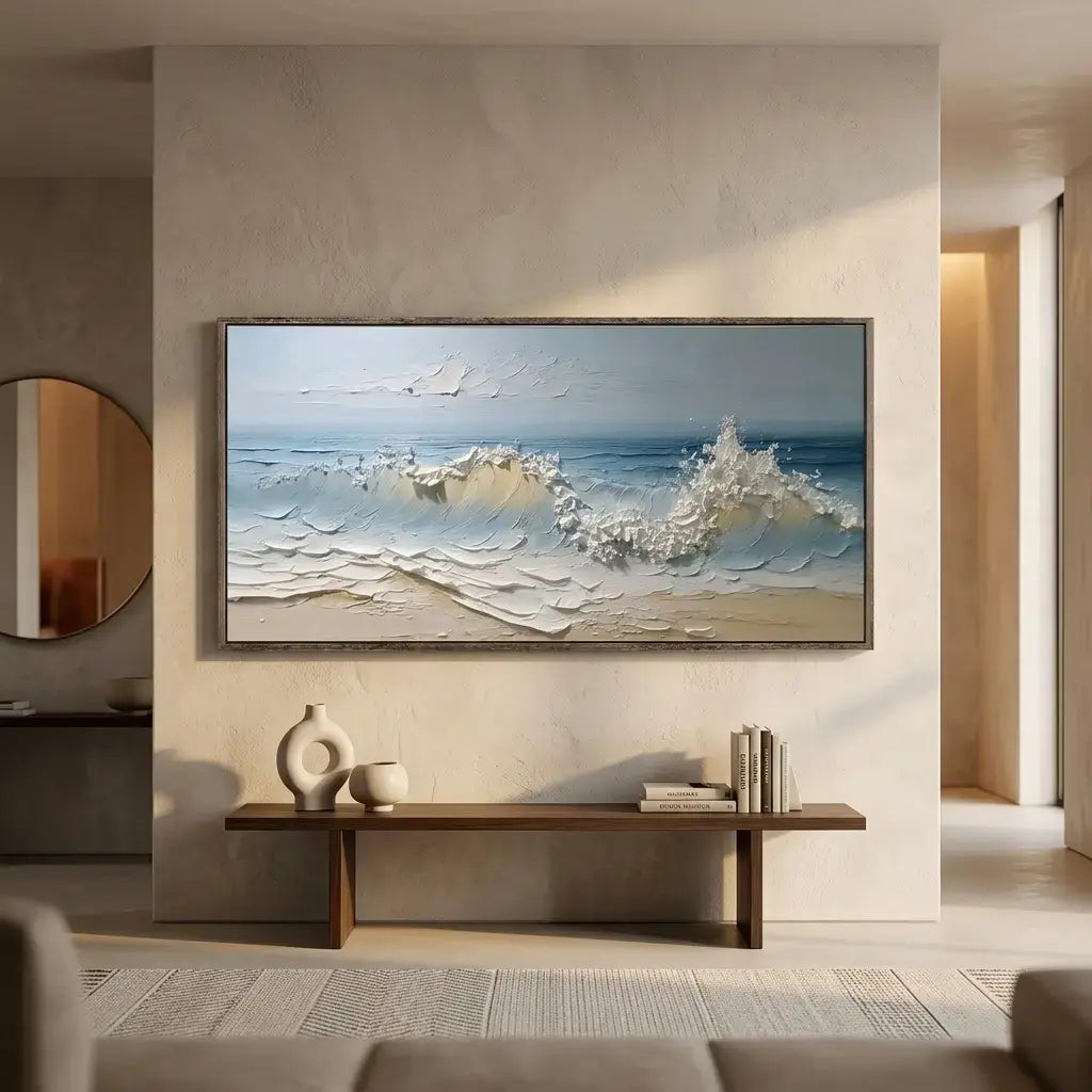 Coastal Tide Impasto Landscape #HJH029