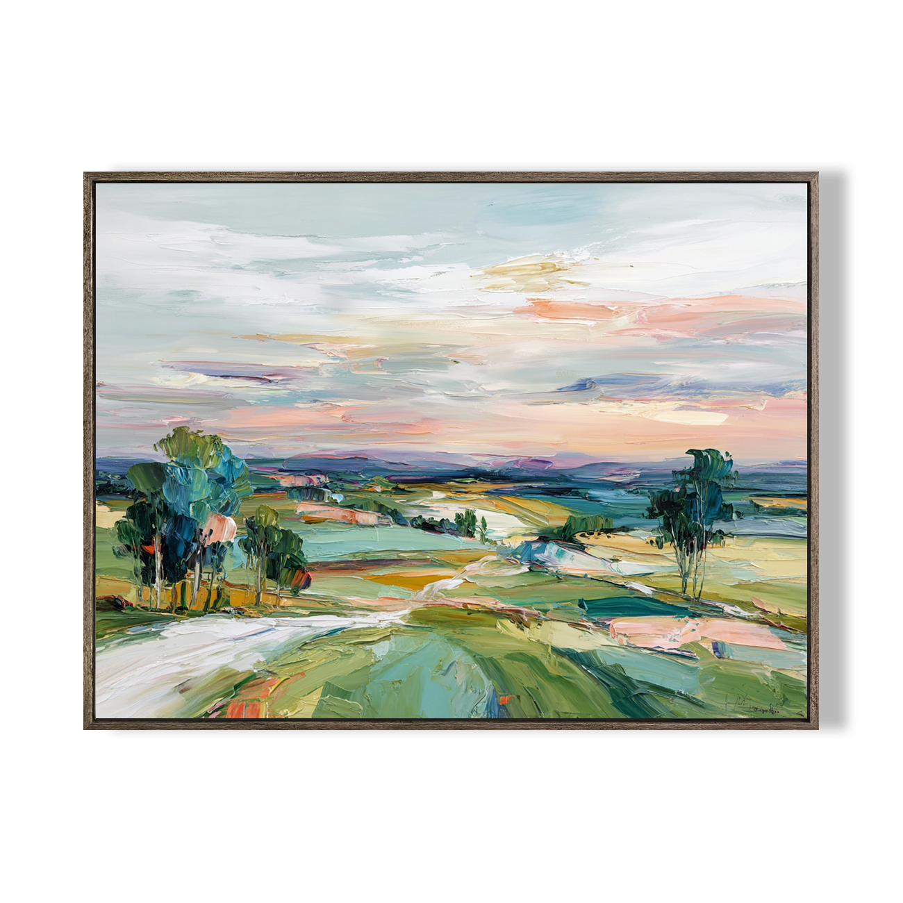 Sunset Valley Landscape Painting