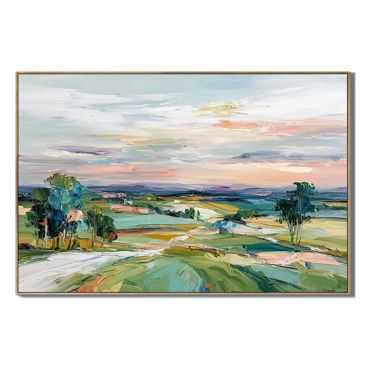 Sunset Valley Landscape Painting