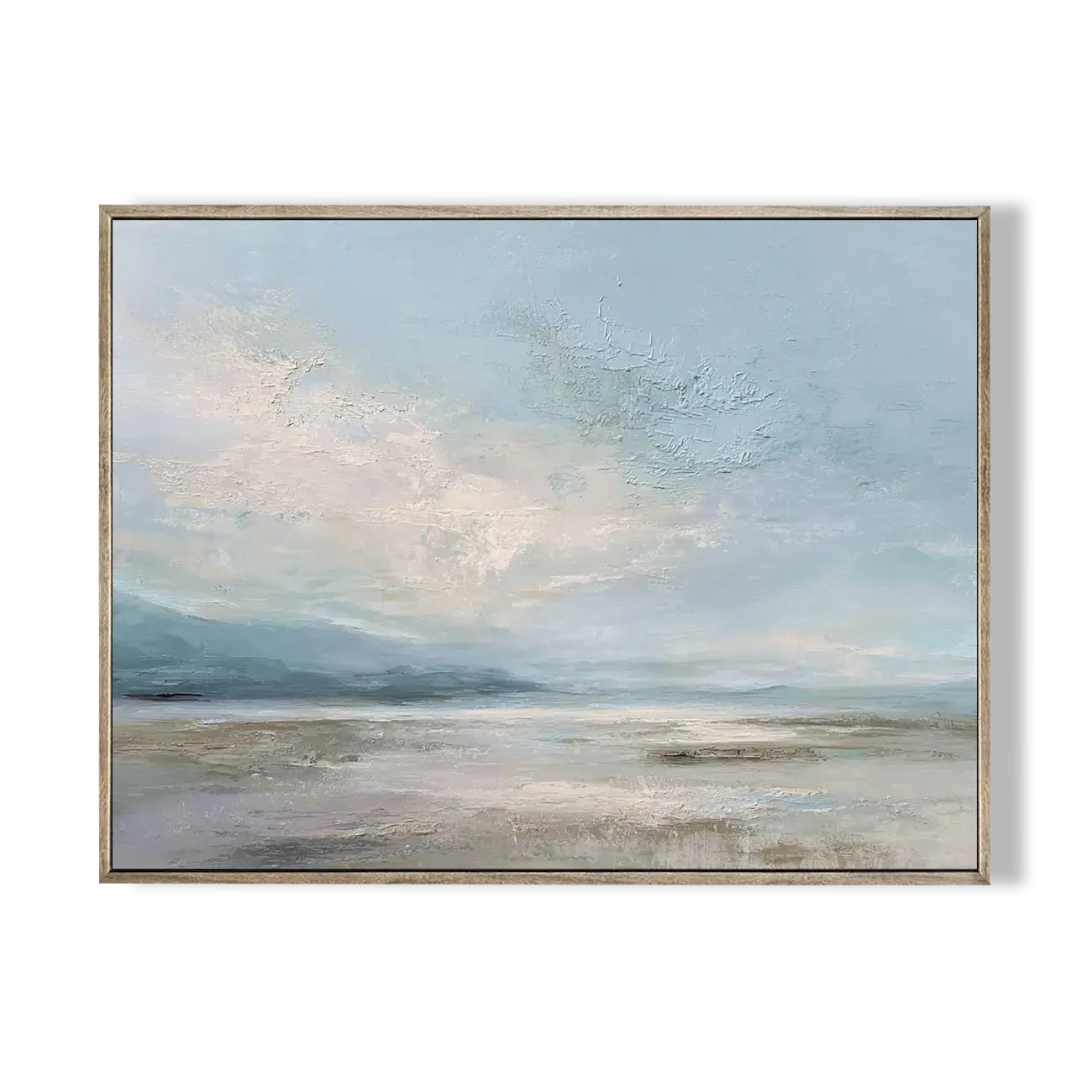 Serene Light Blue Shoreline Horizon