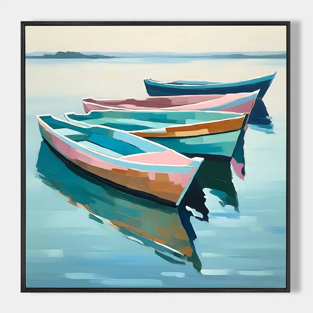 Boat in the Clear Water Painting #FJS001