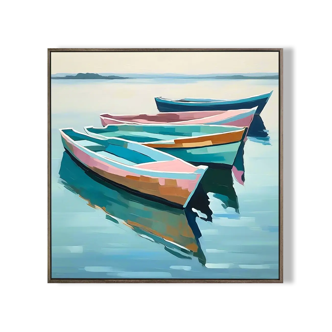 Boat in the Clear Water Painting #FJS001