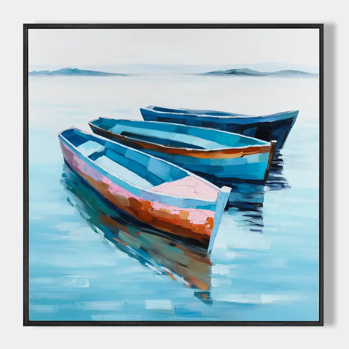 Boat in the Clear Water Painting #FJS002