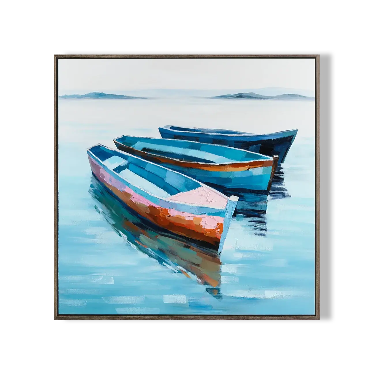 Boat in the Clear Water Painting #FJS002