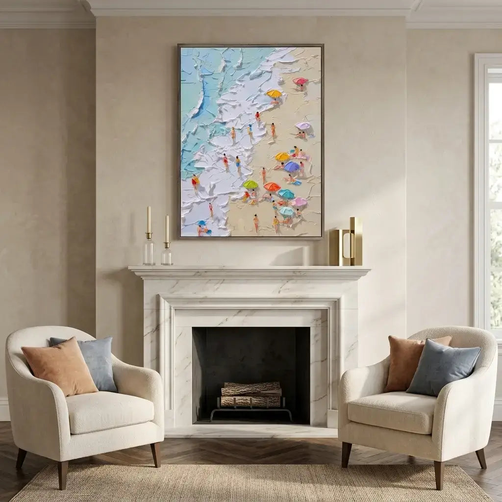 Ocean Abstract Textured Wall Art #FJV006