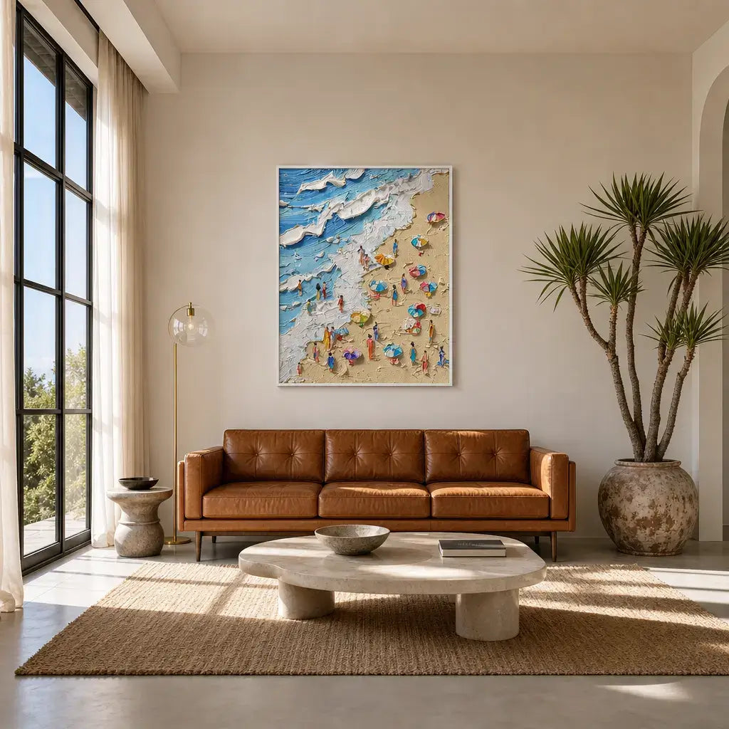 Azure Shore Parasols Ocean Wall Art