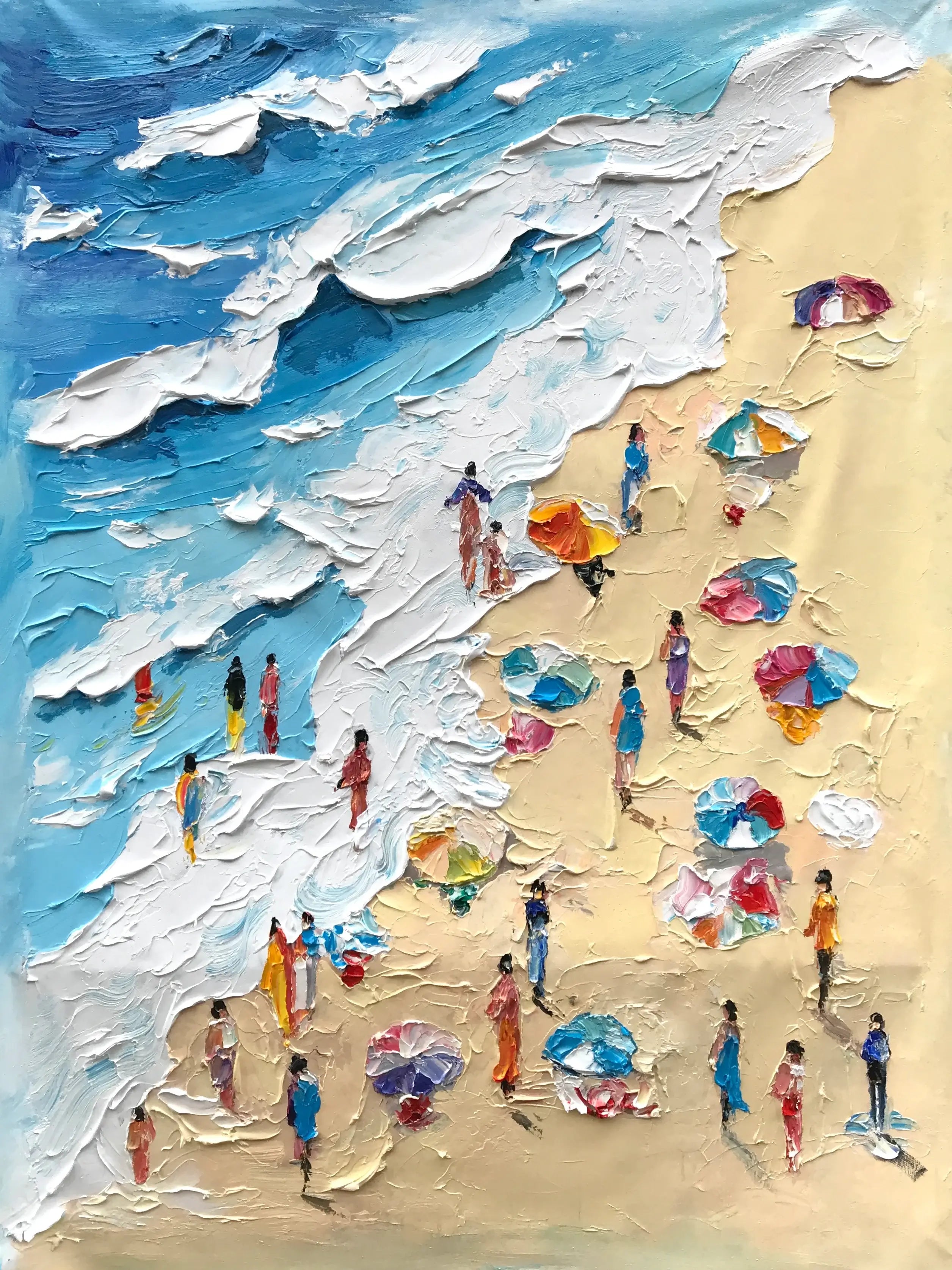 Azure Shore Parasols Ocean Wall Art