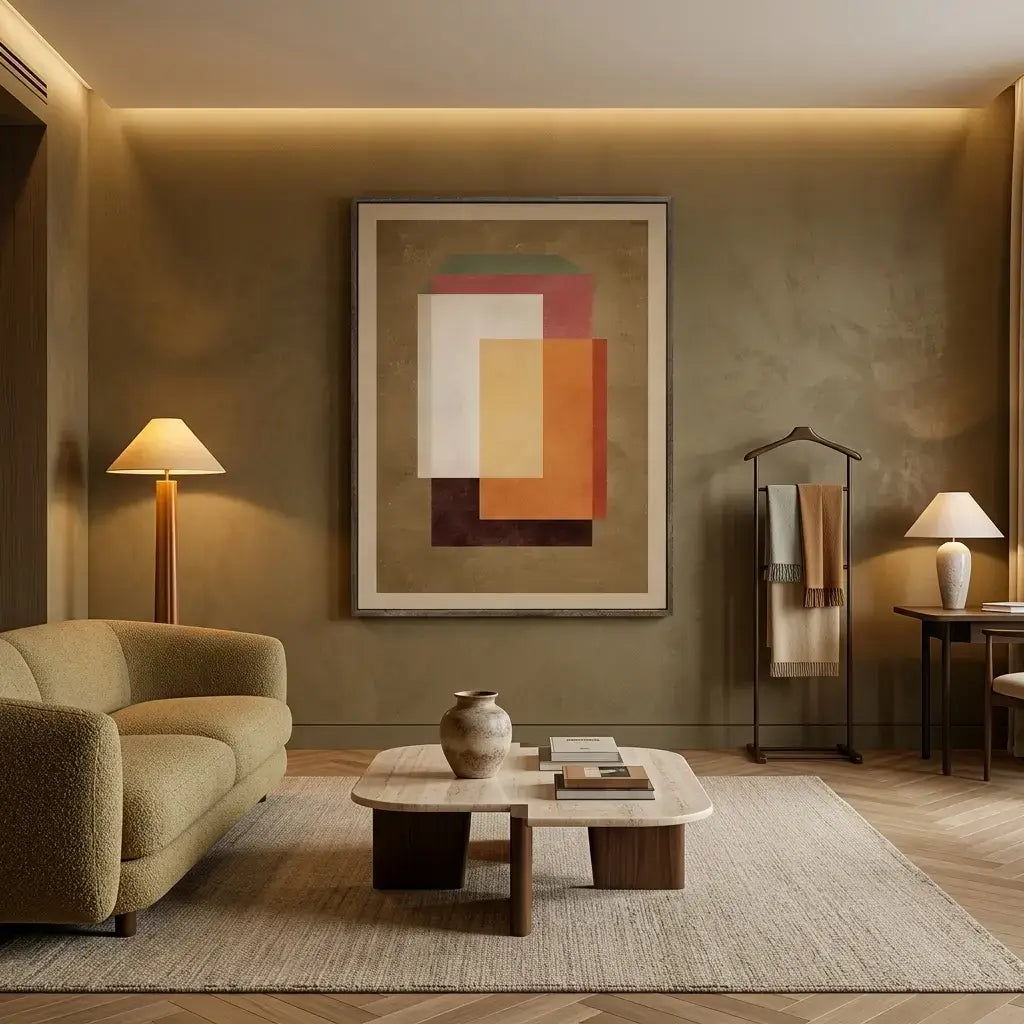 Gilded Earth Stack Abstract Wall Art