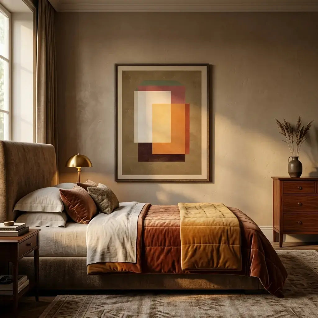 Gilded Earth Stack Abstract Wall Art