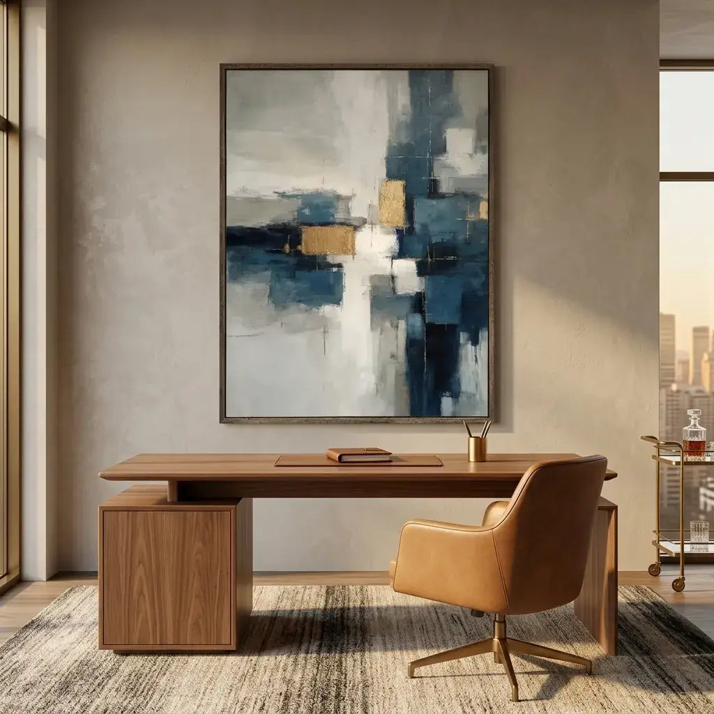 Gold Abstract Canvas Art #CXV077