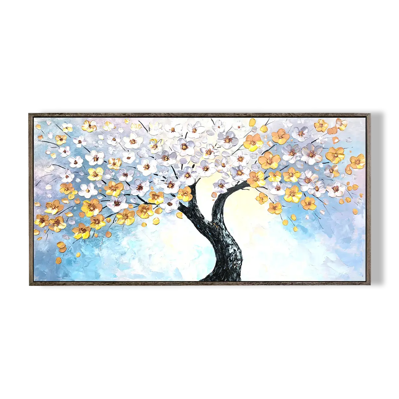 Vibrant Blooming Flower Tree Art #HHH021