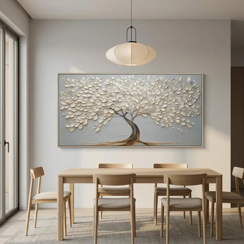 Minimalist White Petal Curve Tree #HHH023