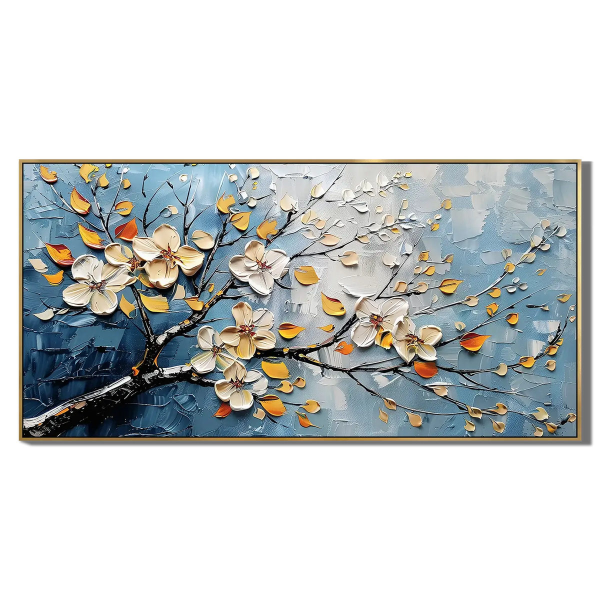 Azure Petal Branch Floral Wall Art