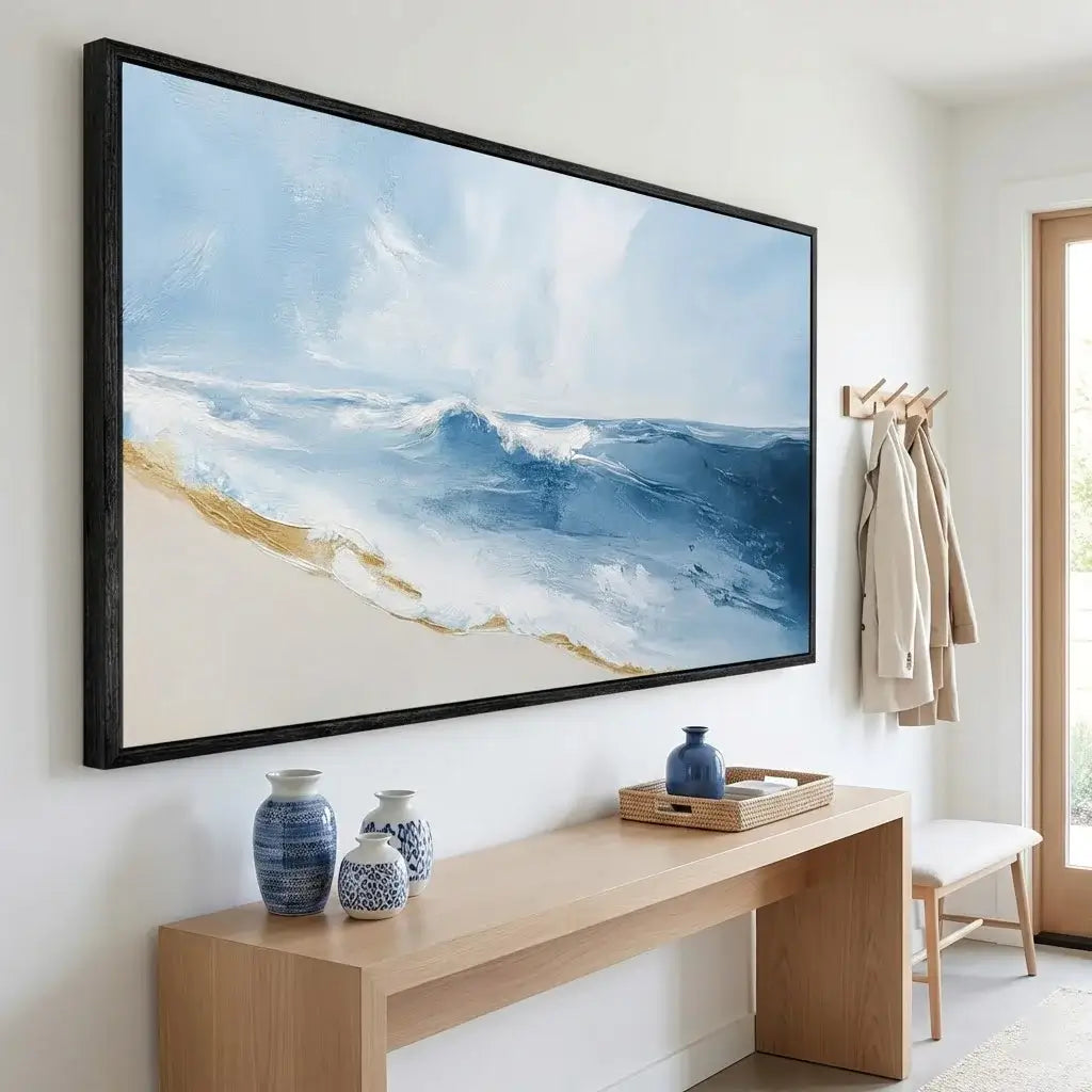 Abstract Nature Ocean Wave Textured Wall Art #HJH004