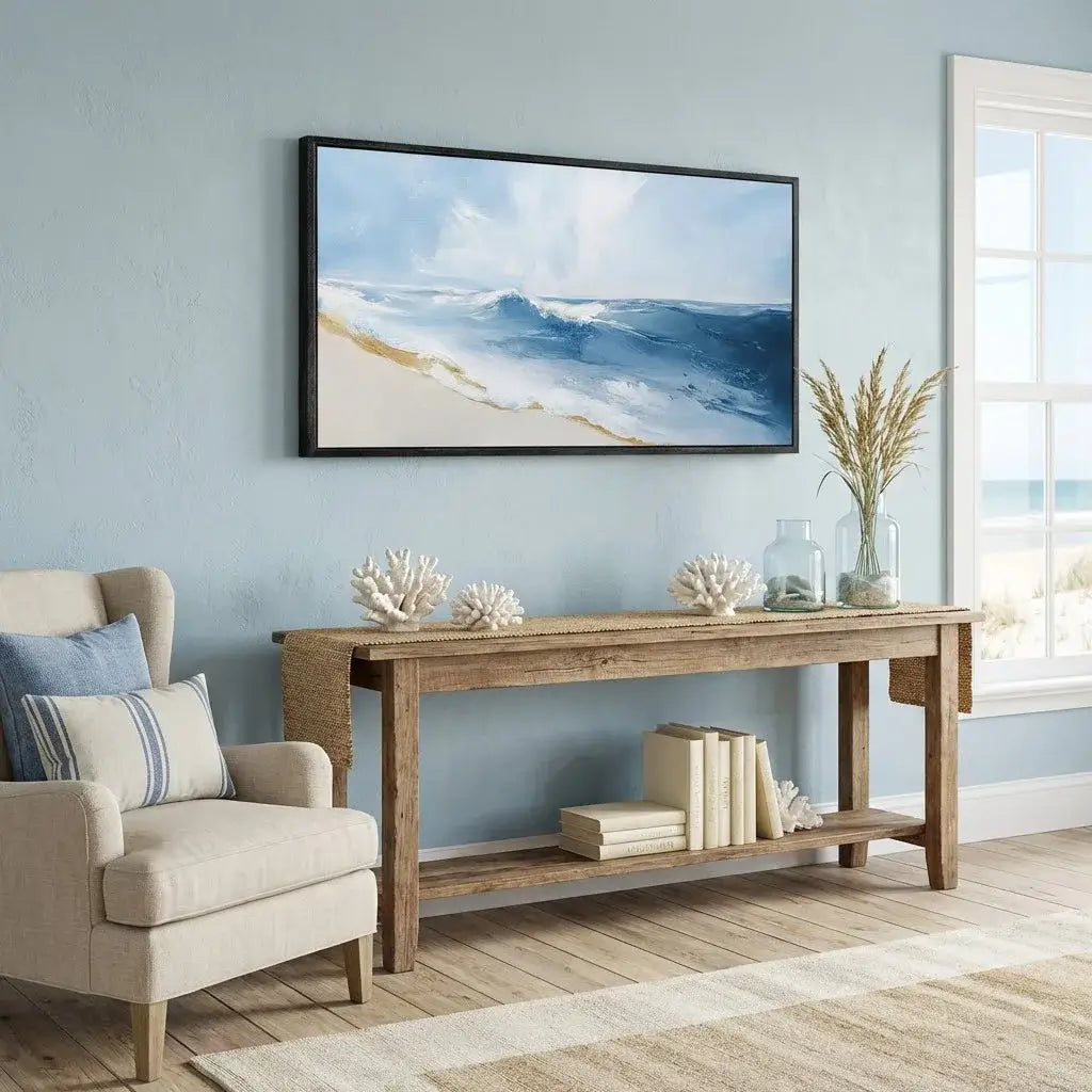 Abstract Nature Ocean Wave Textured Wall Art #HJH004