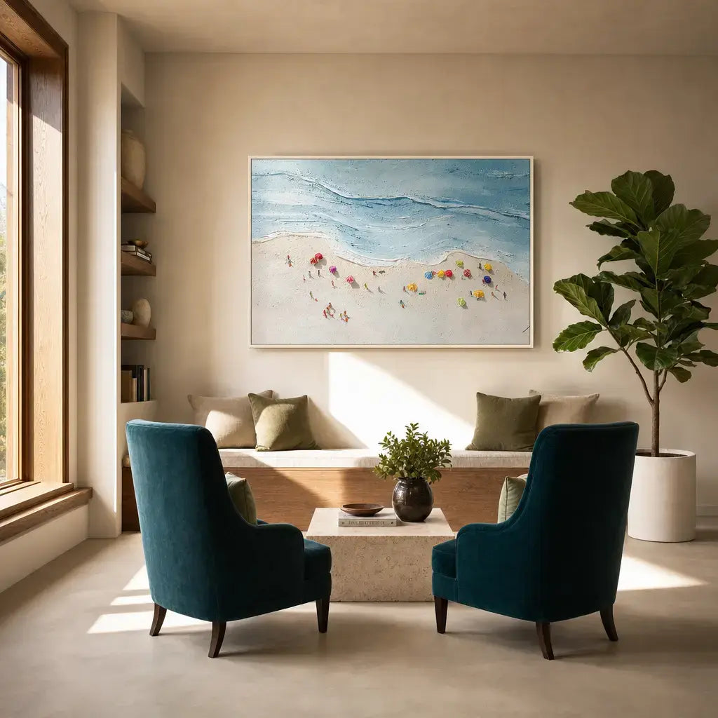 Azure Coastal Shoreline Ocean Wall Art