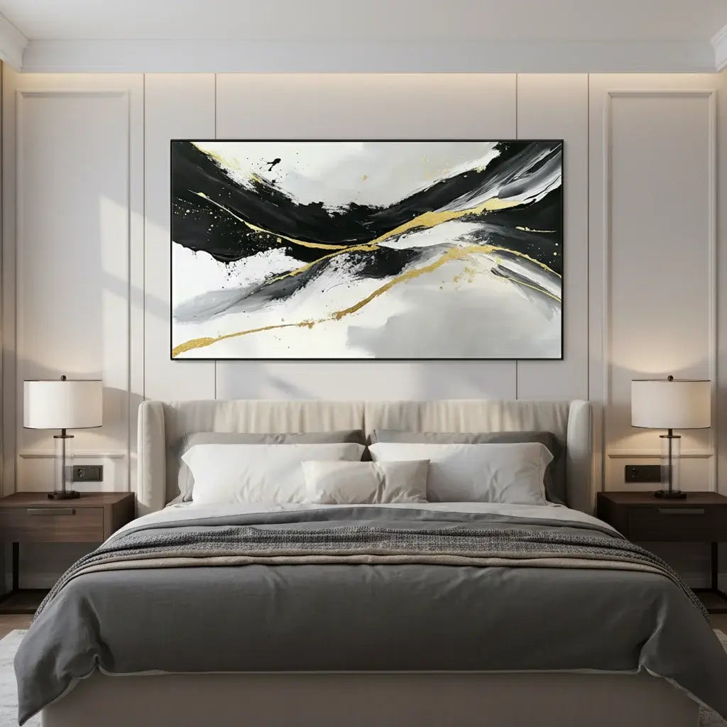 Black And Gold Abstract Painting