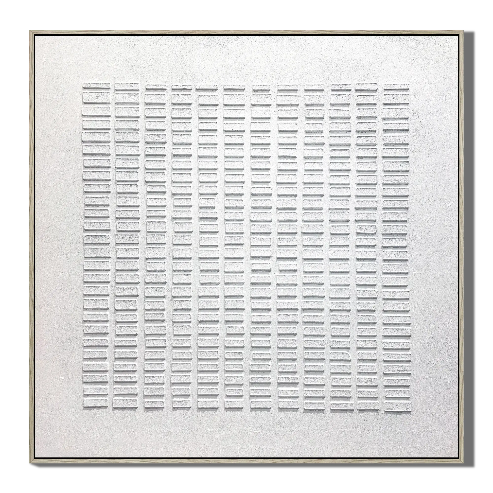 Sculpted White Grid Wabi Sabi Art