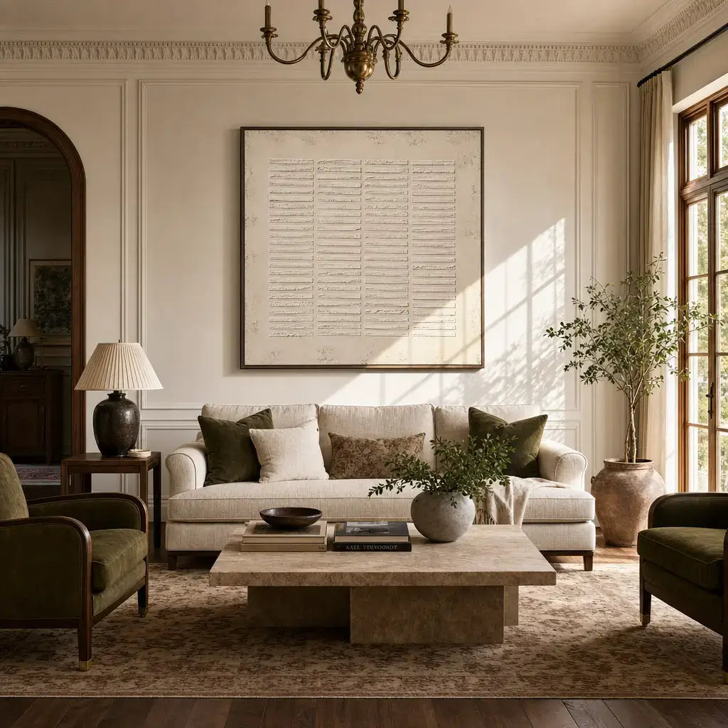 Sculpted Ivory Grid