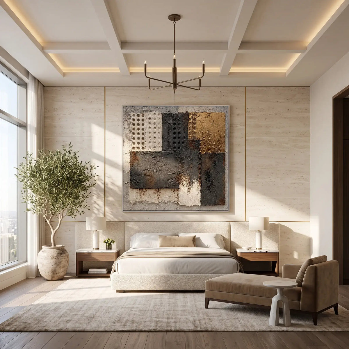Golden Stratum Textured Art