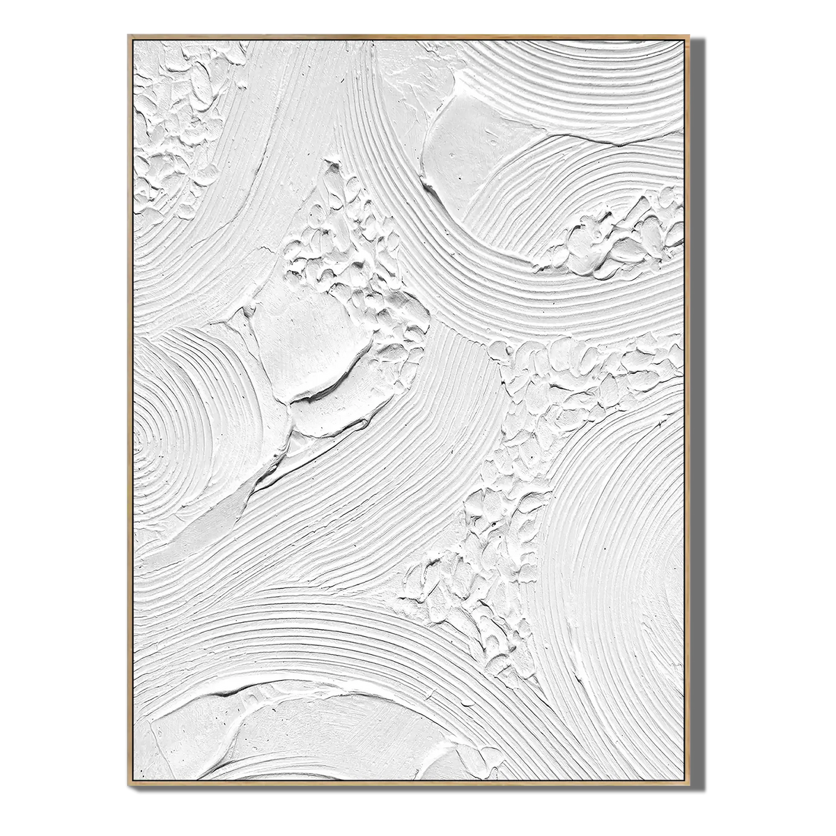 Framed abstract art print with wavy patterns on a white background