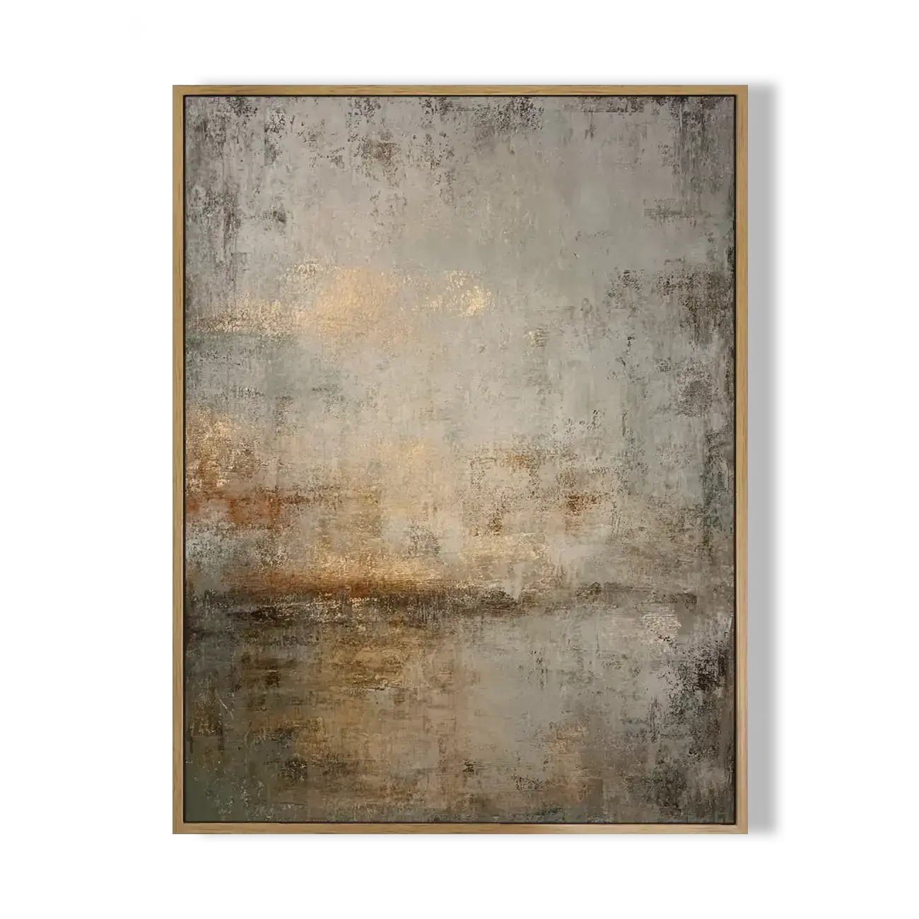 Gold Leaf Misty Abstract Painting