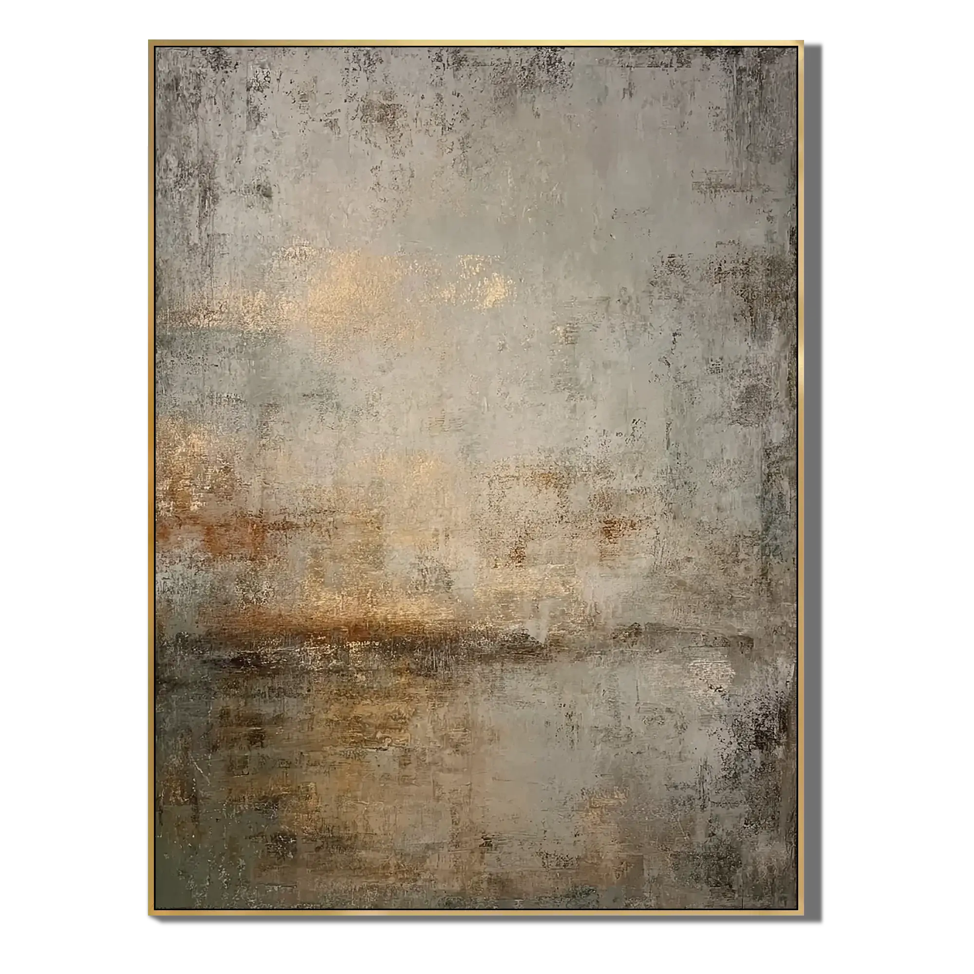 Gold Leaf Misty Abstract Painting
