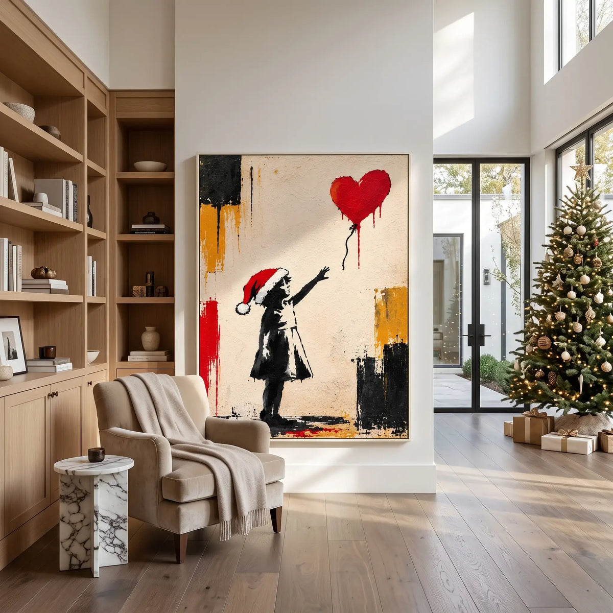Festive Balloon Girl Graffiti