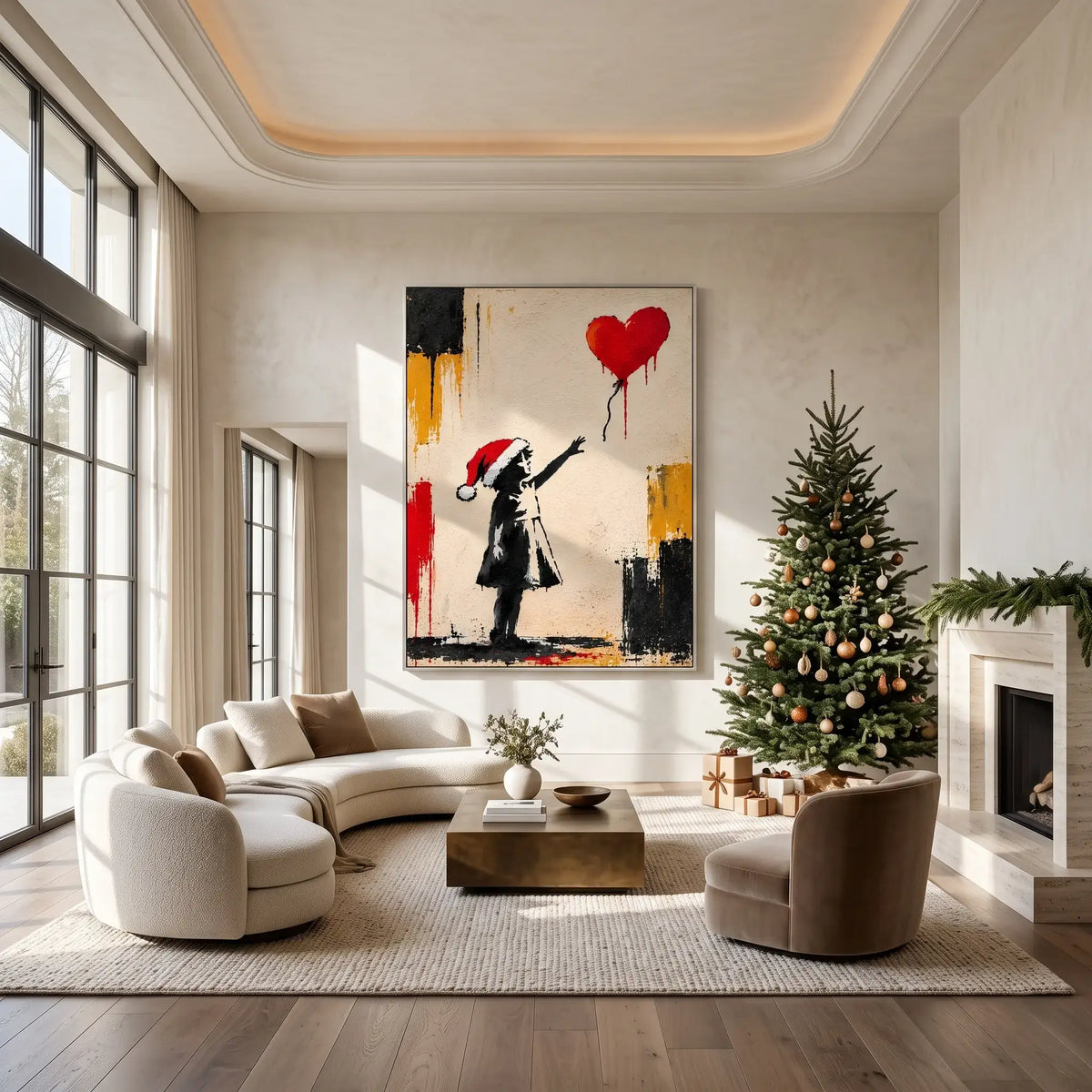 Festive Balloon Girl Graffiti