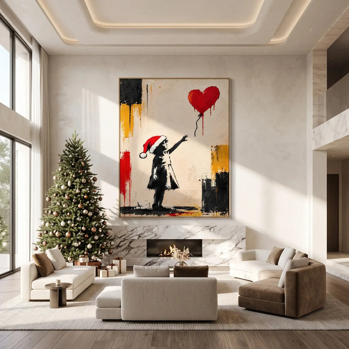 Festive Balloon Girl Graffiti
