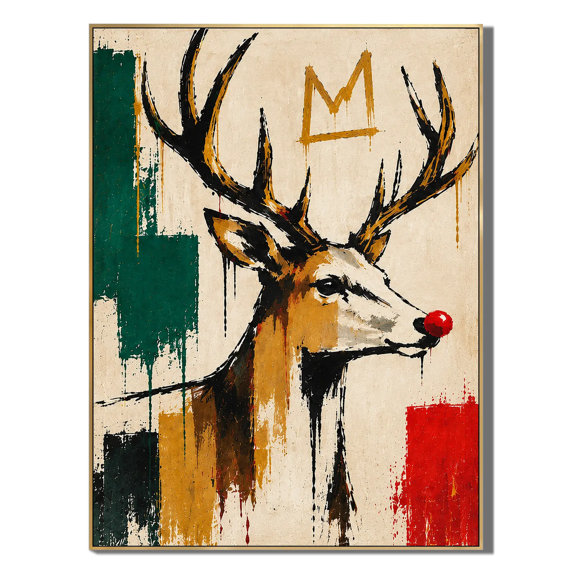 Crown Reindeer Expressive Canvas