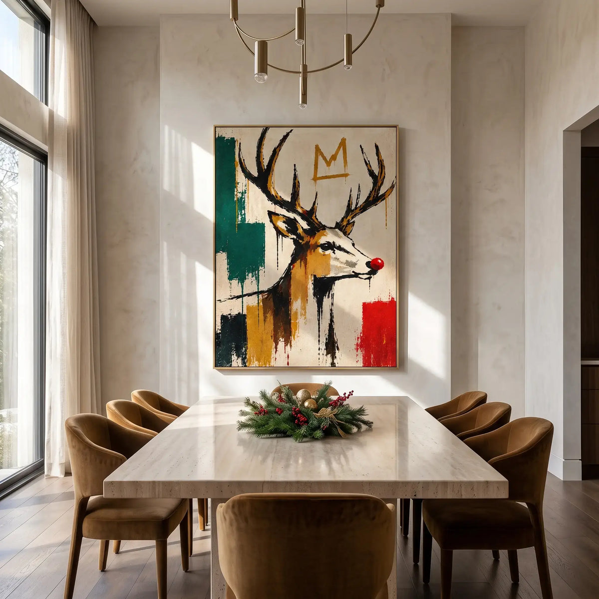 Crown Reindeer Expressive Canvas