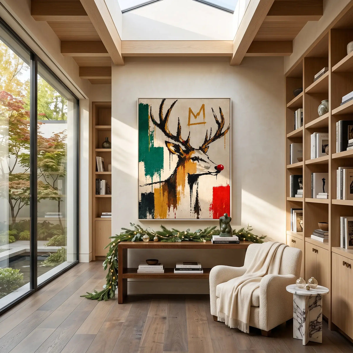 Crown Reindeer Expressive Canvas