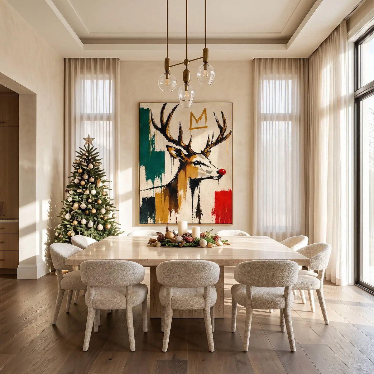 Crown Reindeer Expressive Canvas