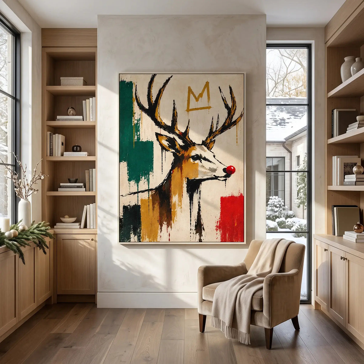 Crown Reindeer Expressive Canvas