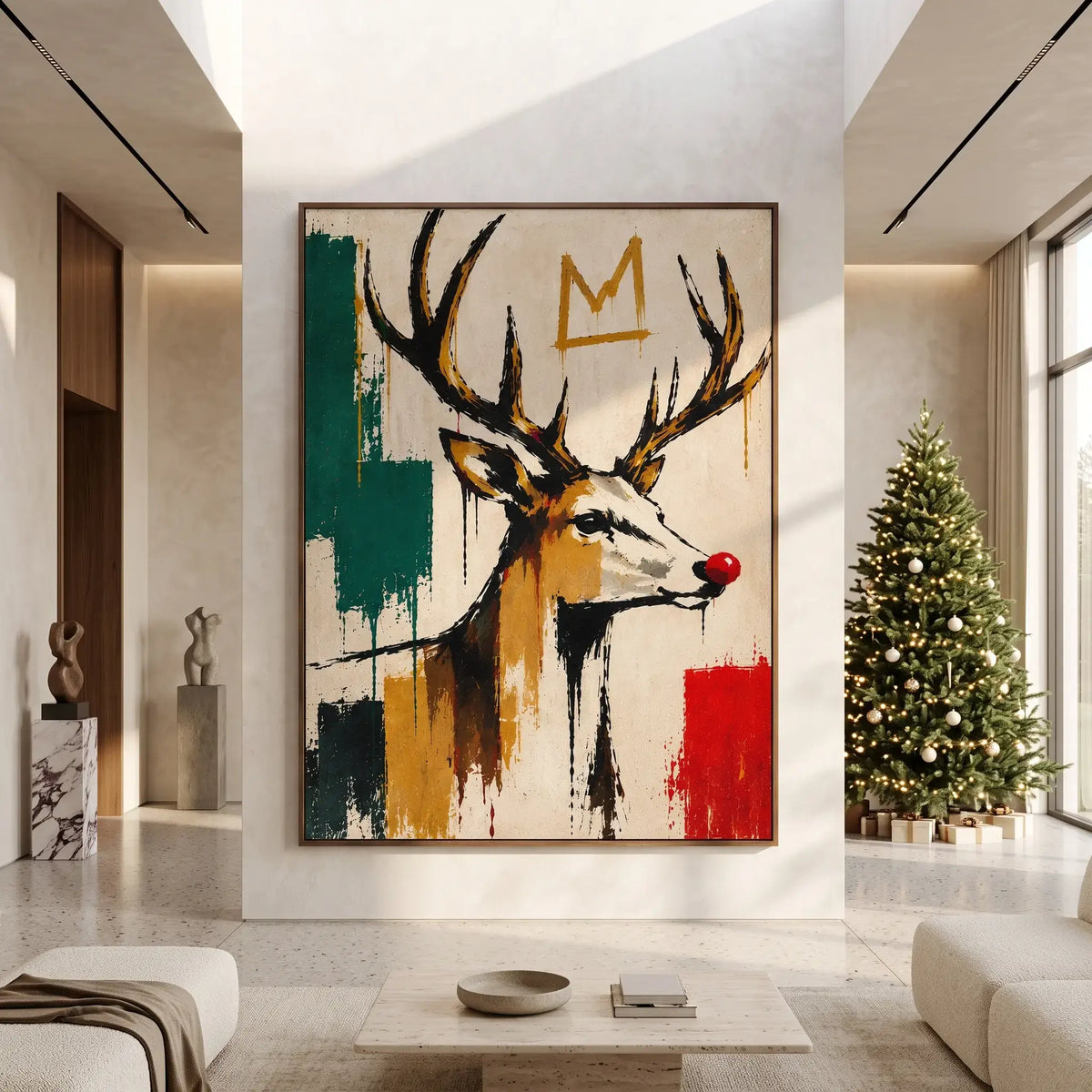 Crown Reindeer Expressive Canvas