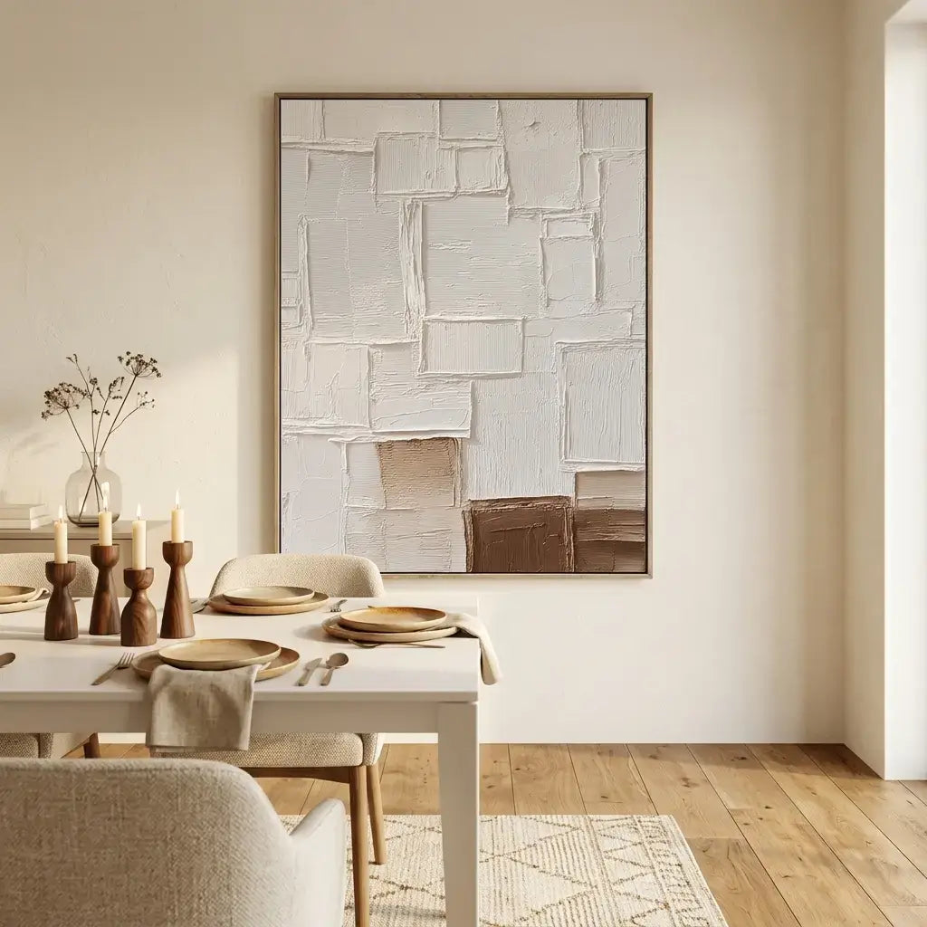 Minimalist White Plaster Geometric #JLV018