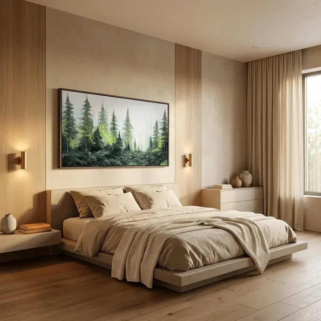 Misty Pine Forest Floral Wall Art