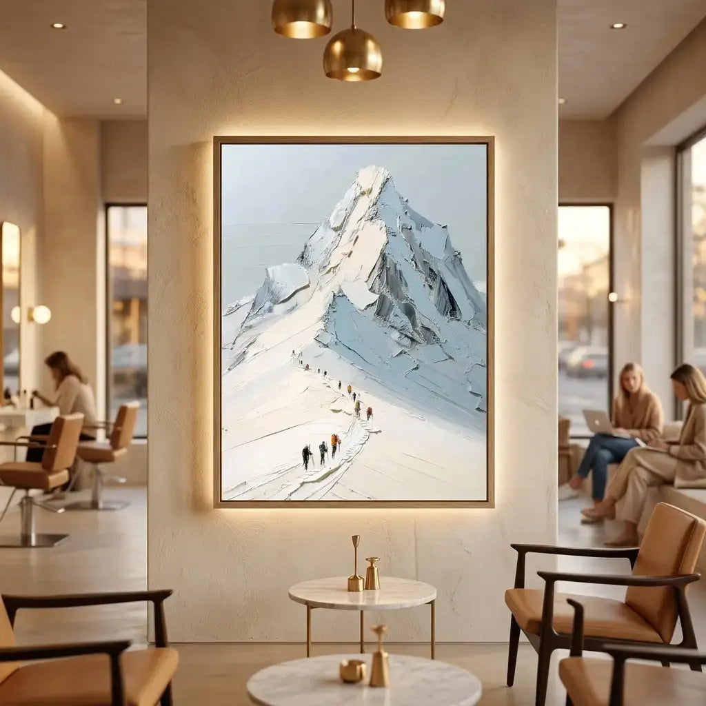 Snowy Mountain Peak Climbers Art #YDV007