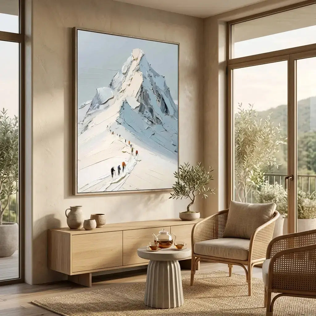 Snowy Mountain Peak Climbers Art #YDV007