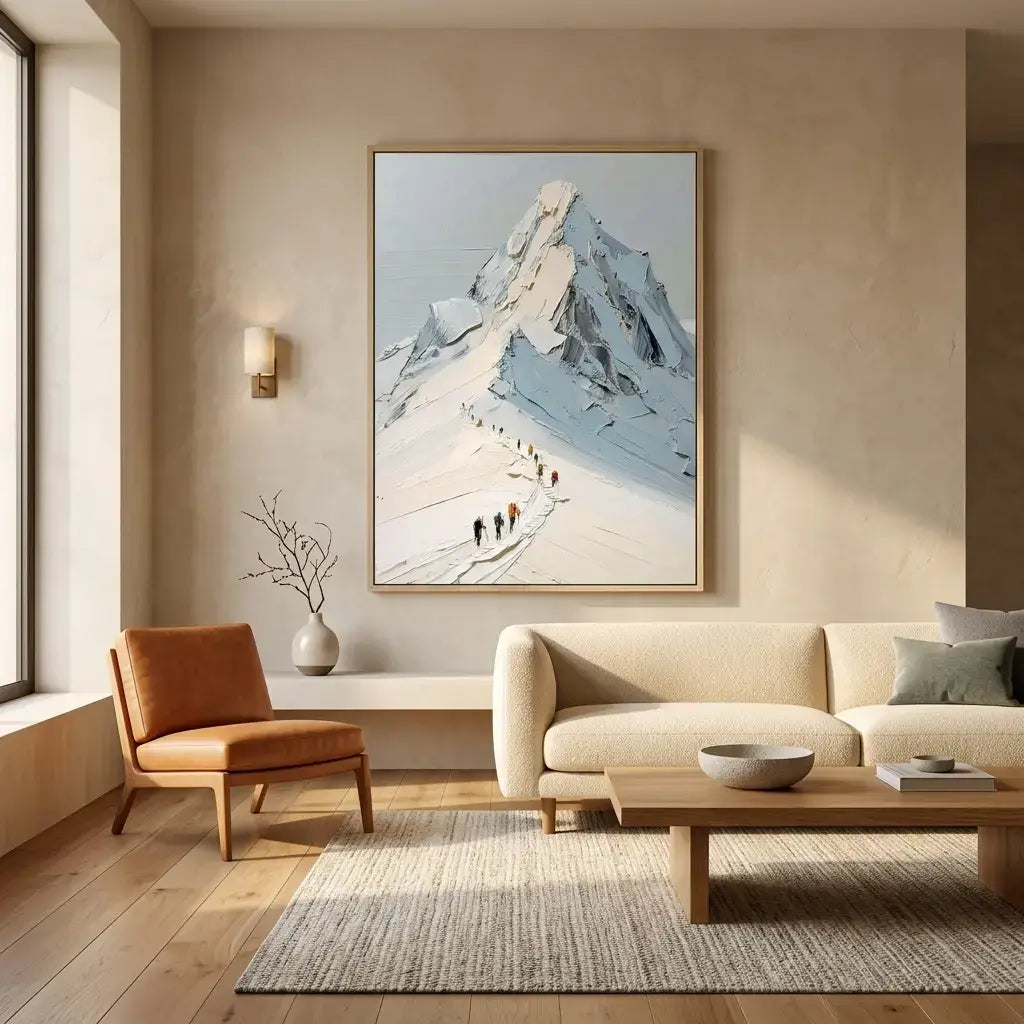 Snowy Mountain Peak Climbers Art #YDV007