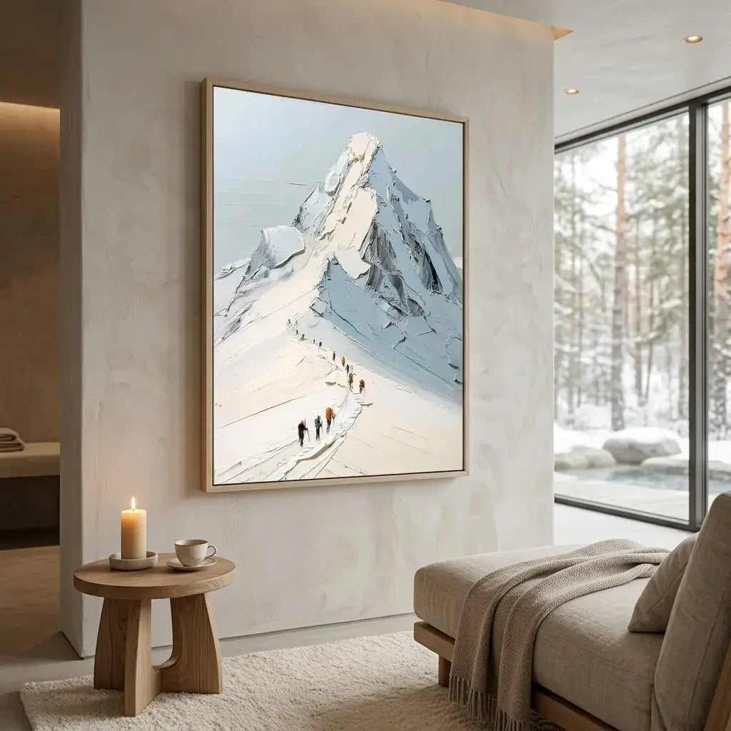 Snowy Mountain Peak Climbers Art #YDV007