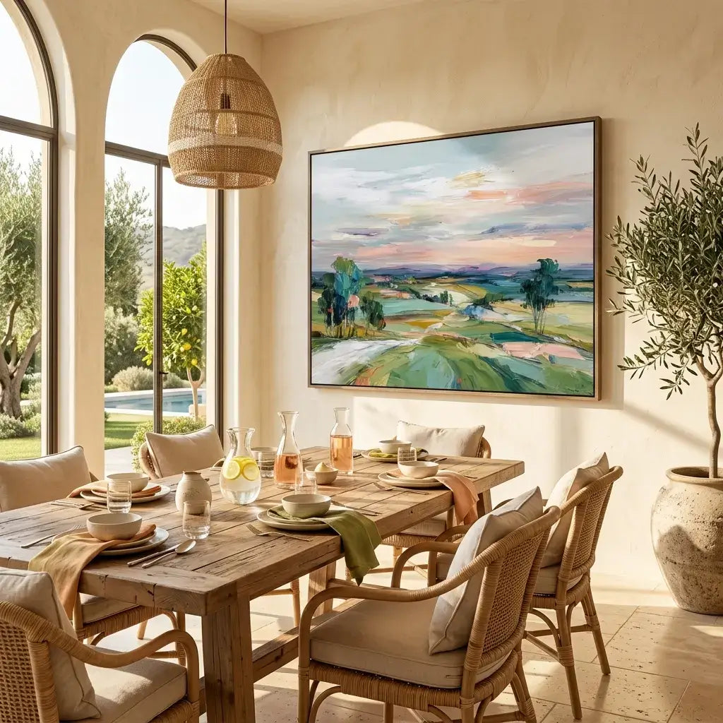 Sunset Valley Landscape Painting