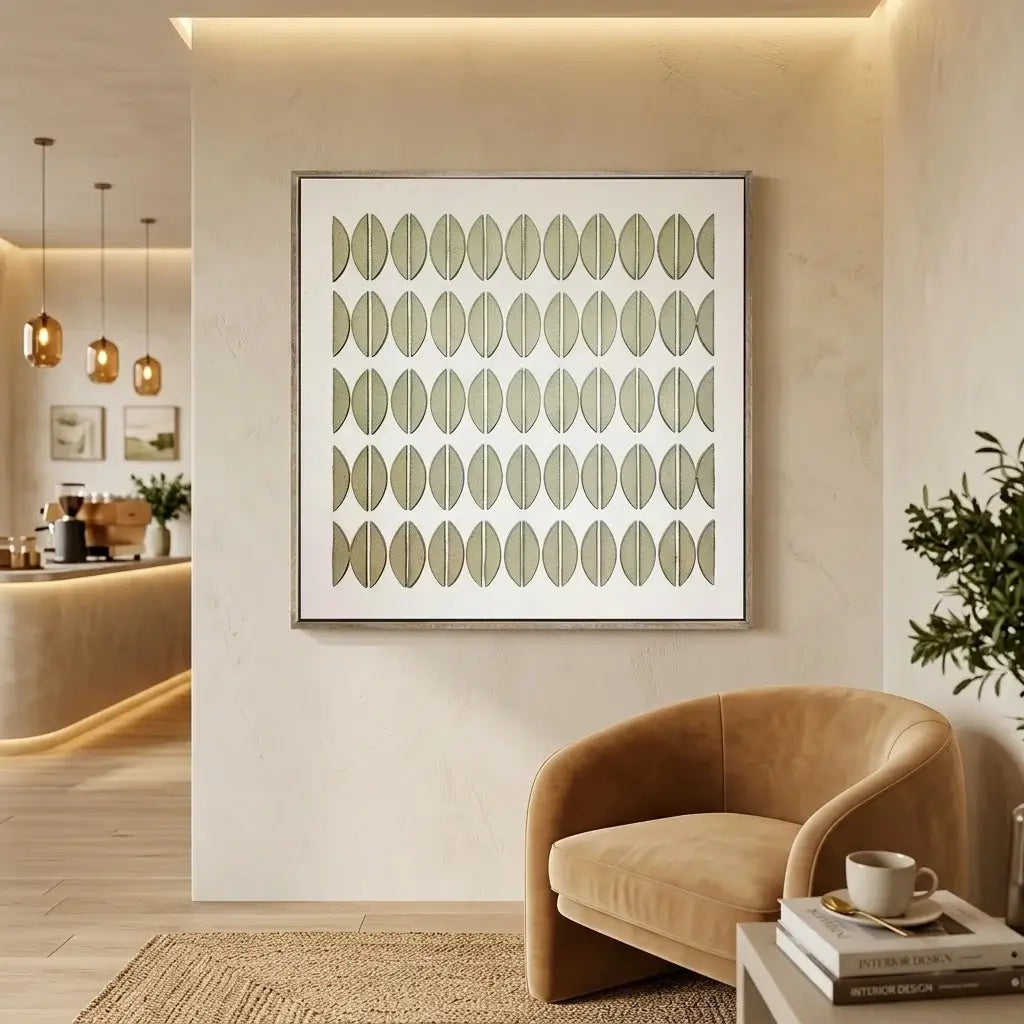 Sage Seed Grid Wabi Sabi Painting