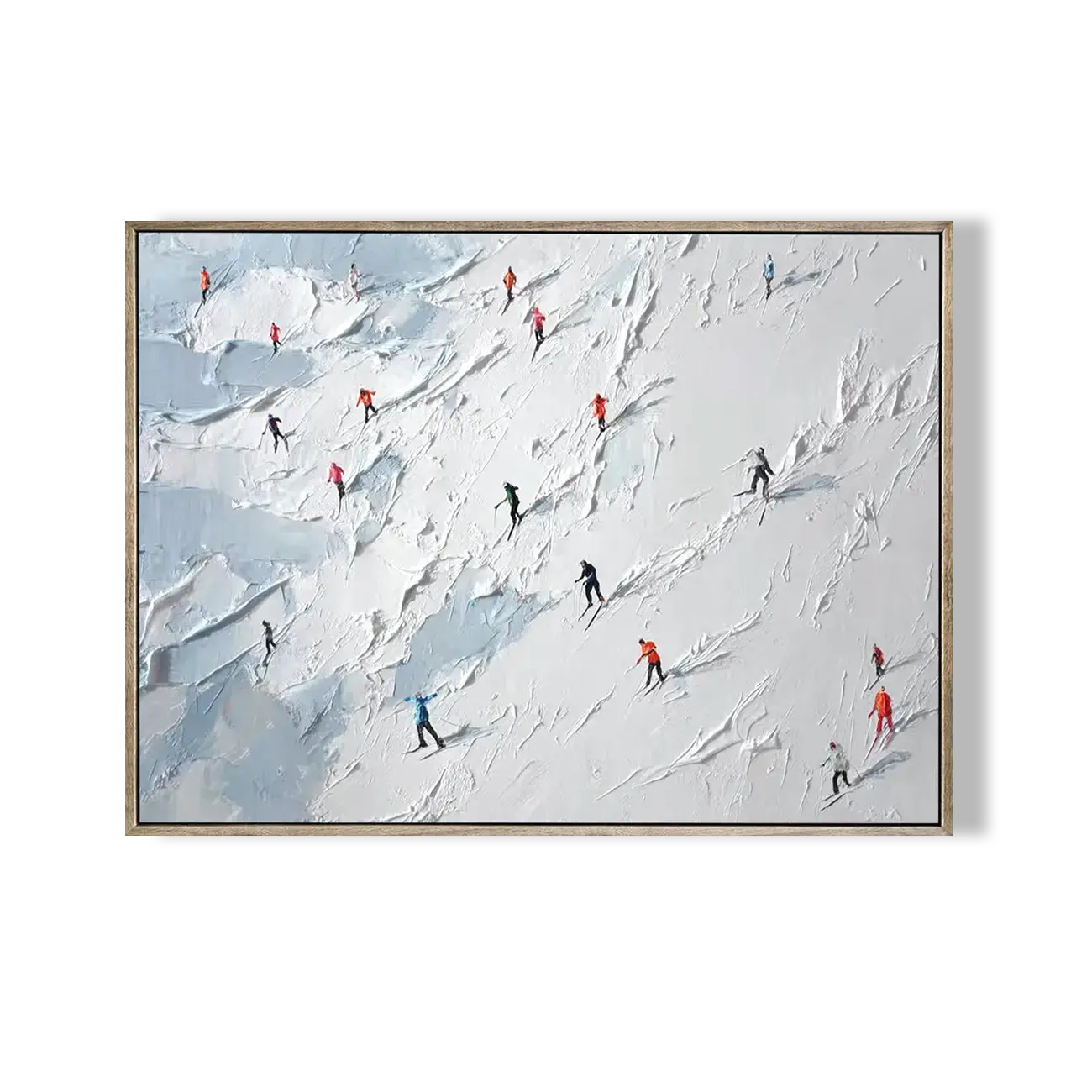Skiing Sports Art Textured Painting Canvas #YDH001