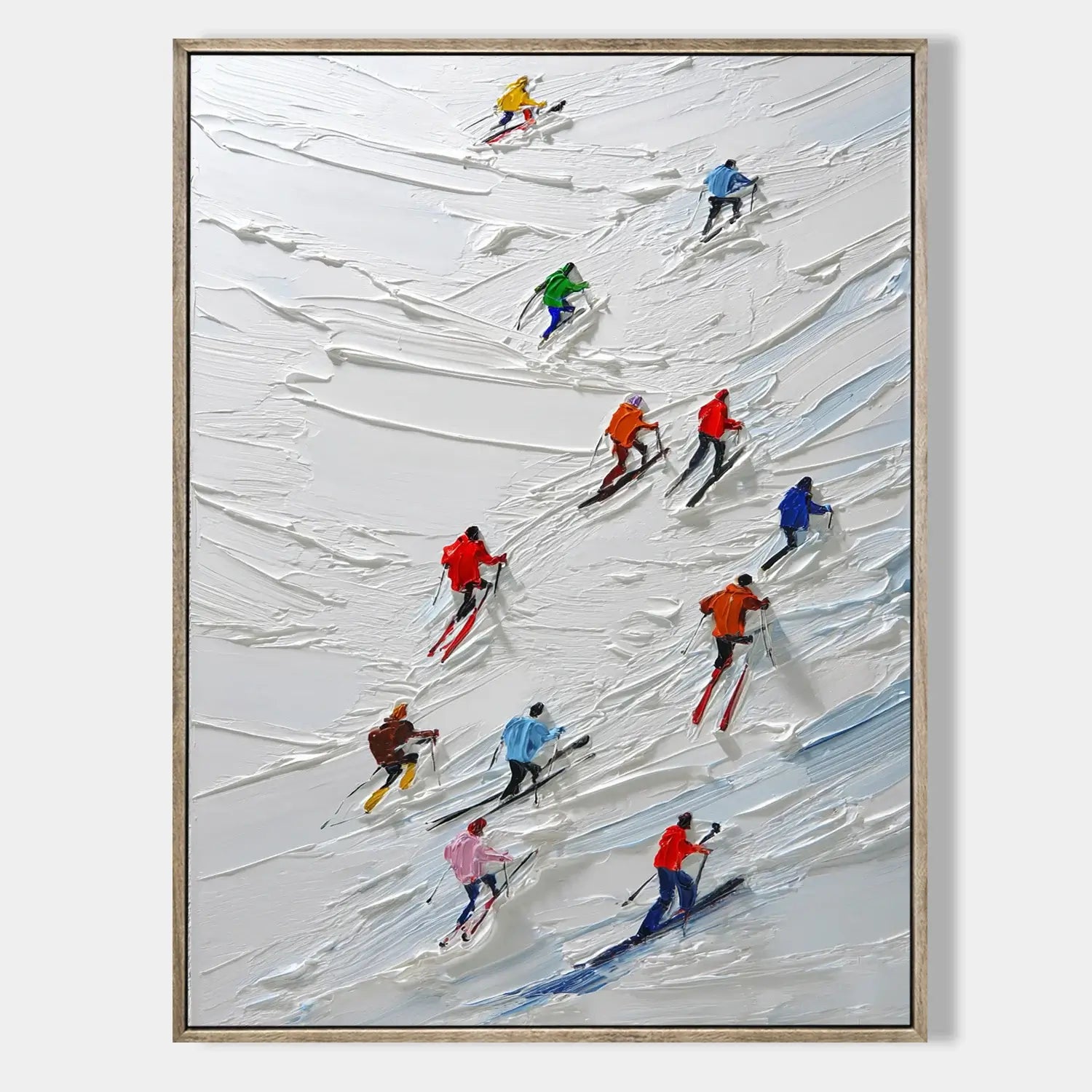 Skiing Sports Art Textured Painting Canvas #YDV001
