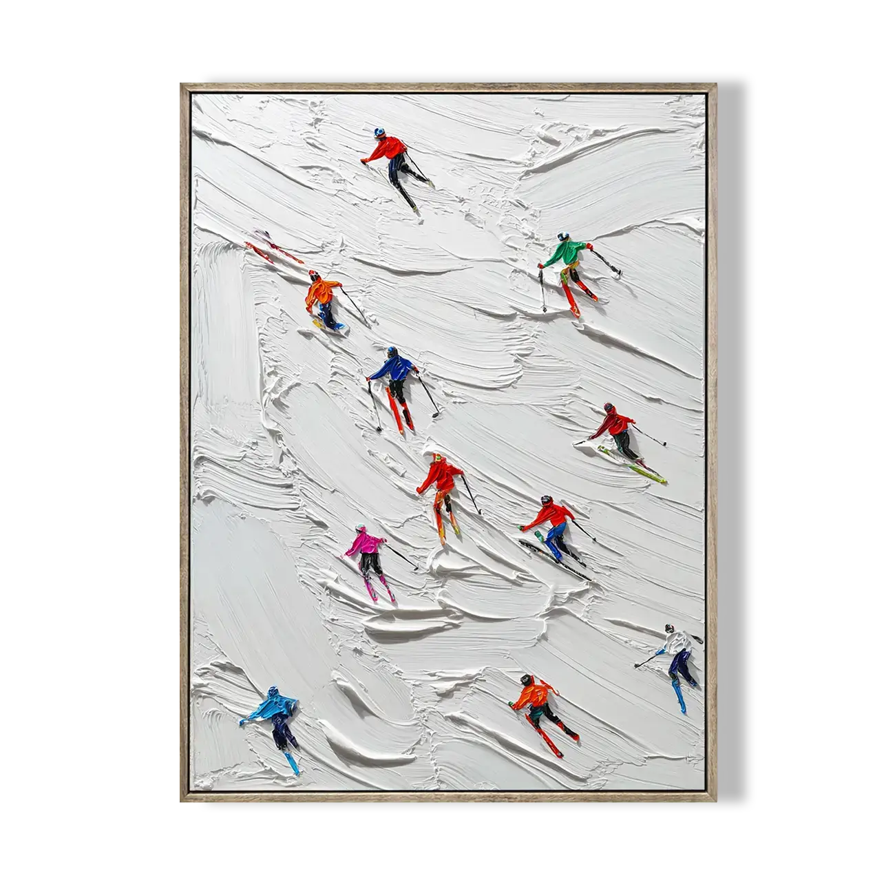 Skiing Sports Art Textured Painting Canvas #YDV002