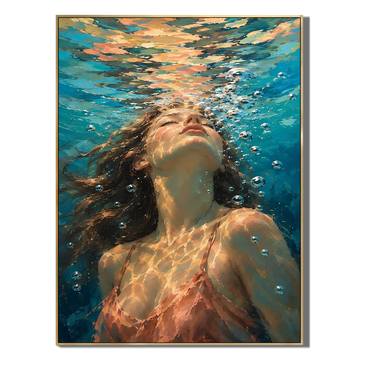 Sunlit Underwater Portrait Canvas