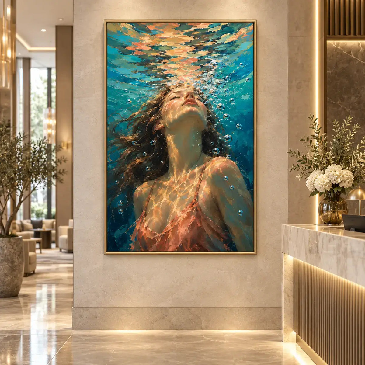 Sunlit Underwater Portrait Canvas