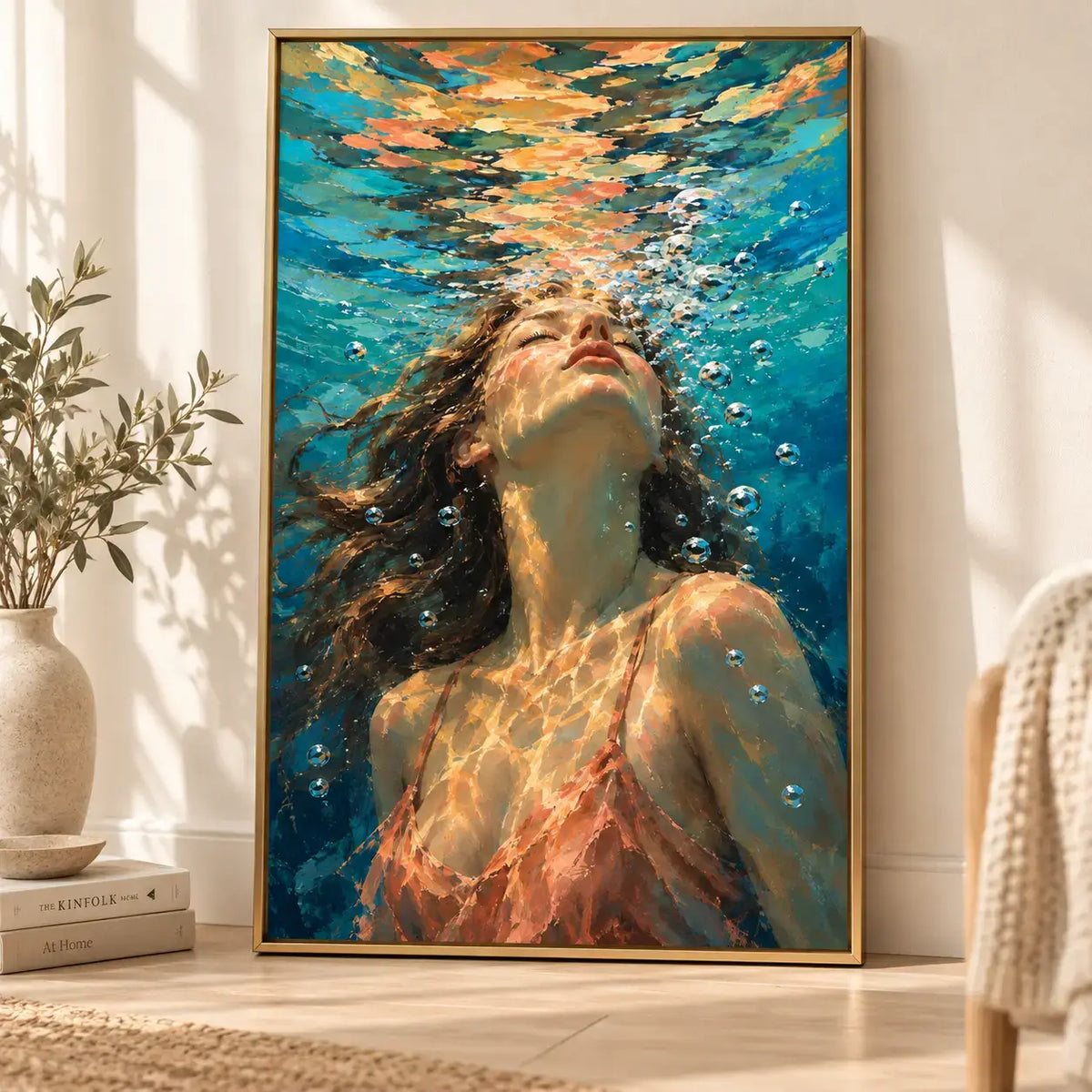 Sunlit Underwater Portrait Canvas